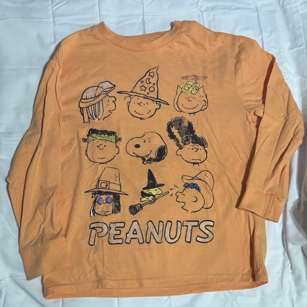 Peanuts Orange Long Sleeve Kids Tee